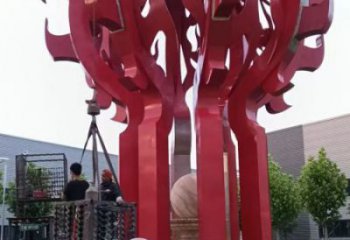 火球雕塑，精神堡壘火球雕塑落地展示