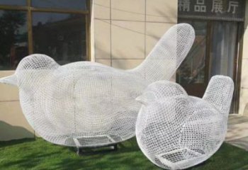 鏤空鳥雕塑觀賞型，街景小品，鐵藝小鳥雕塑廠家常用