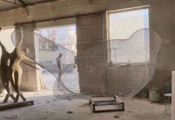 制造鏤空鳥雕塑，地標(biāo)擺件，烤漆鐵藝小鳥雕塑精選