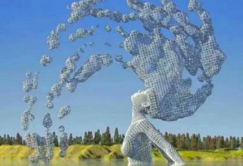 抽象鏤空人物雕塑展品，小區(qū)雕塑，鐵藝人物雕塑制作精選