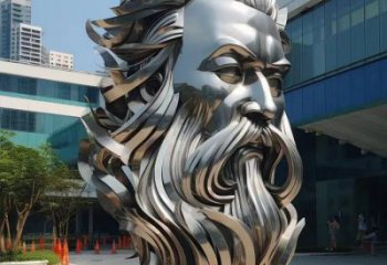 白鋼人頭像雕塑制造，歐式風(fēng)格，鏡面人頭像雕塑廠家供給