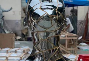 白鋼人頭像雕塑制造商，鋼管組合，鏡面人頭像雕塑優(yōu)選