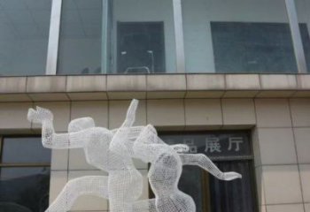 金屬鏤空體育雕塑通用，城市雕塑，鐵藝人物雕塑指用