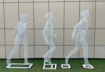 鏤空體育雕塑展品，公園小品，運動員鐵藝人物雕塑供需