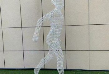 鏤空體育雕塑展品，室外軟裝，鐵藝人物雕塑訂做