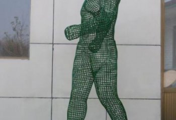 鏤空體育人物雕塑優(yōu)價(jià)，鋼管組合，鐵藝運(yùn)動員雕塑廠家