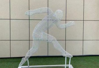 鏤空體育雕塑制作，村標(biāo)概念，運(yùn)動員鐵藝人物雕塑專供
