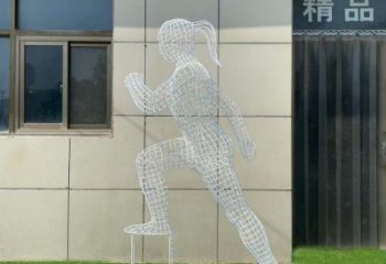 鏤空運動員雕塑通用，陸地擺件，編織人物雕塑制作優(yōu)選