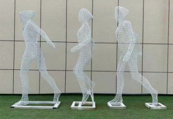 體育人物雕塑供求，景觀雕塑，鏤空鐵藝人物雕塑優(yōu)選