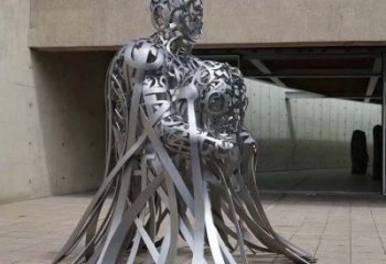 公園字母人物雕塑，噴砂發(fā)光雕塑，鑄銅工藝