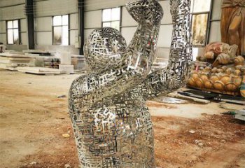 鏤空人物雕塑訂做，城市雕塑，鐵藝字母人物雕塑精品