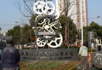 車輪雕塑制造，酒店擺件，文化景觀車輪雕塑選定