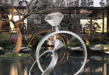 制造鉆戒雕塑定價，地標(biāo)擺件，烤漆鉆戒雕塑精選