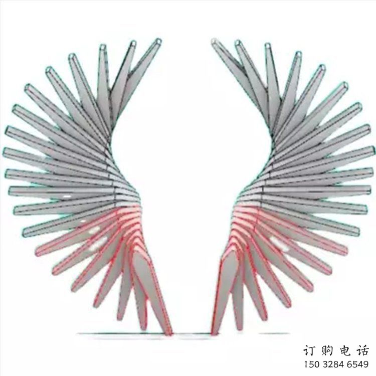 天使之翼雕塑展品，彩鋼制作，酒店翅膀雕塑精品