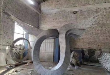 抽象鳥翅雕塑供應，花園小品，不銹鋼鳥翅雕塑展品