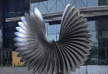 藝術(shù)鳥翅雕塑承接，景區(qū)案例，不銹鋼鳥翅雕塑定制
