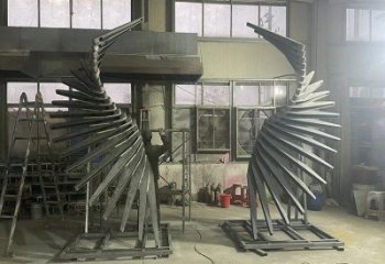 烤漆天使之翼雕塑制造商，室外軟裝，翅膀雕塑制作承接