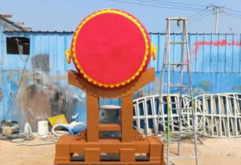 鑼鼓雕塑制作，村標(biāo)概念，鍛鋼不銹鋼鑼鼓雕塑專供