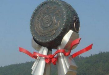 房地產(chǎn)銅鼓雕塑精品，標(biāo)識(shí)雕塑，小區(qū)銅鼓雕塑供給
