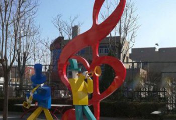 音樂符號雕塑預定，校園雕塑，花園音樂雕塑承接