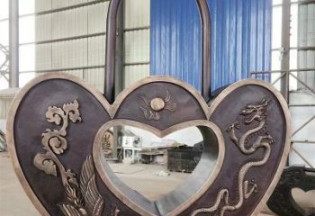 戶外連心鎖擺放通用，陸地?cái)[件，連心鎖雕塑制作優(yōu)選