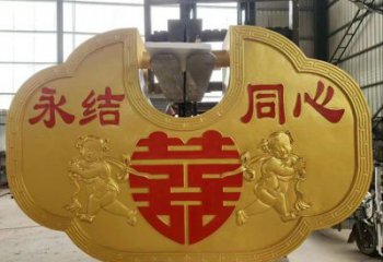 連心鎖雕塑服務(wù)商，美陳雕塑，連心鎖雕塑精選