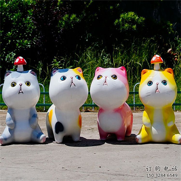 清鎮(zhèn)房地產(chǎn)貓咪雕塑，仿古動漫雕塑，公園動物制造