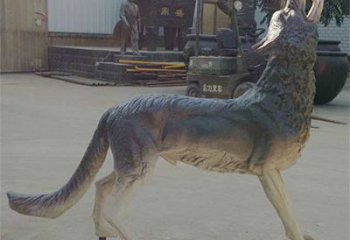 鼓樓銅狼雕塑廠家，銅雕動物狼，仿真工藝制作