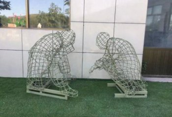 廈門鏤空下棋雕塑供需，廣場雕塑，鐵藝民俗人物雕塑選用