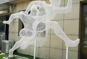 河池鏤空健兒雕塑制造，校園雕塑，金屬鐵藝人物雕塑展品