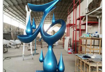 貴陽水滴雕塑，烤漆工藝，群雕不銹鋼水滴雕塑