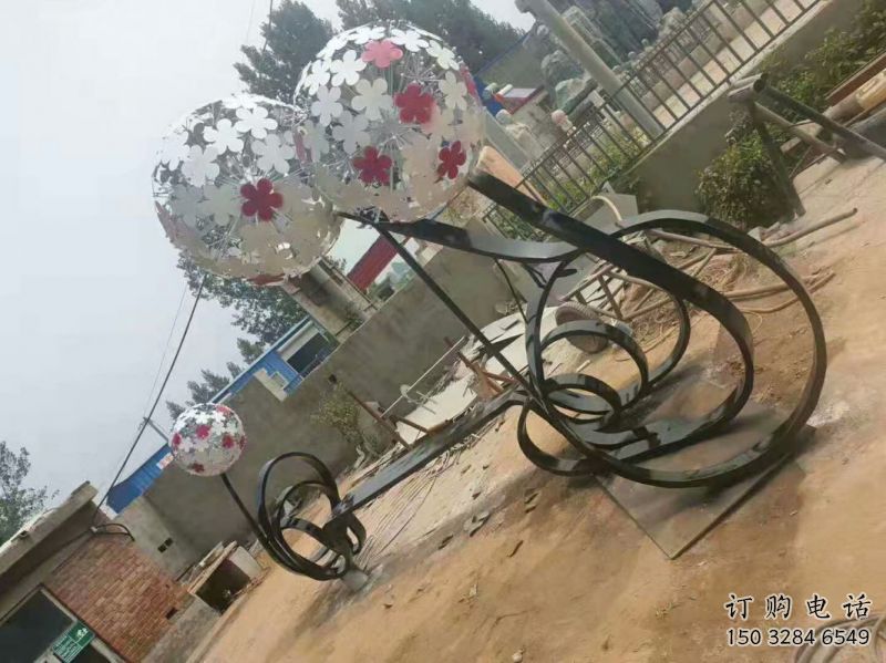 晉州大型蒲公英坐凳雕塑，現(xiàn)代元素設(shè)計(jì)，不銹鋼坐凳雕塑