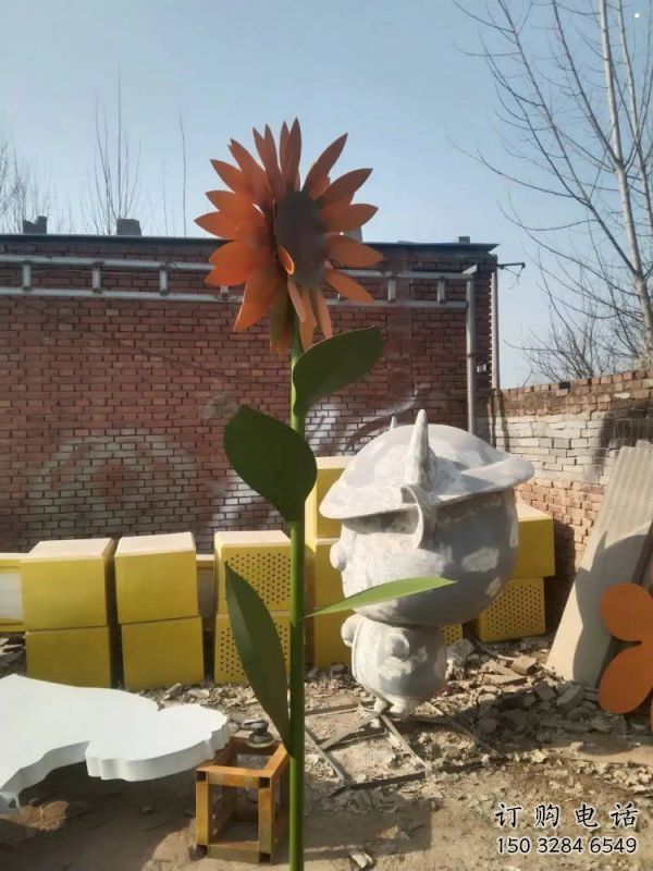 岳陽太陽花雕塑工程，美陳雕塑，玻璃鋼太陽花雕塑廠家