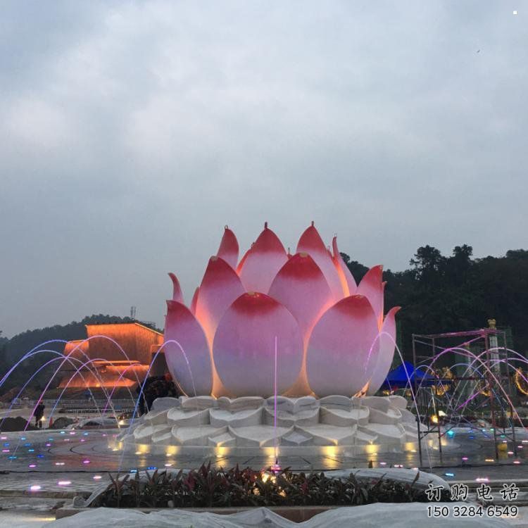 黃南蓮花雕塑廠家，景區(qū)雕塑，水景蓮花噴泉雕塑精選