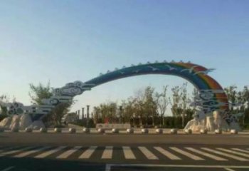 清水河云朵大門雕塑，公園美陳元素，不銹鋼云朵大門雕塑