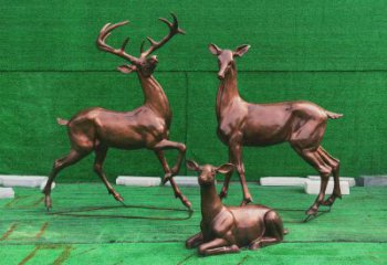 玉樹銅小鹿雕塑批發(fā)，鍛造工藝，小鹿銅雕塑承接