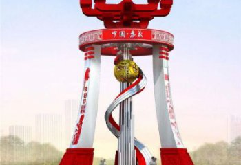 城市精神堡壘雕塑，地標(biāo)文明建筑不銹鋼雕塑
