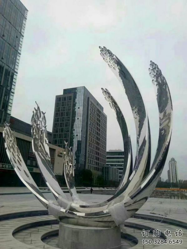 銅川地面噴泉雕塑小品，圓環(huán)結(jié)構(gòu)概念，旱地水景噴泉體系