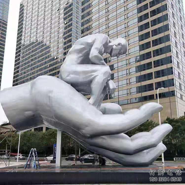 遂寧沉思者雕塑，景觀雕塑，手托人物雕塑廠家提供