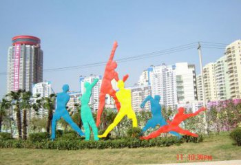 延安投籃雕塑，剪影工藝制作，不銹鋼體育人物雕塑