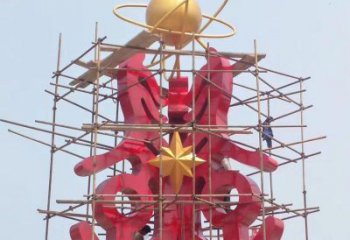 西安景觀科技之星雕塑選用，美陳雕塑，抽象不銹鋼科技之星雕塑標(biāo)準(zhǔn)