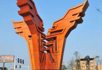 城市精神堡壘雕塑，抽象建筑元素，廣場(chǎng)景觀雕塑小品