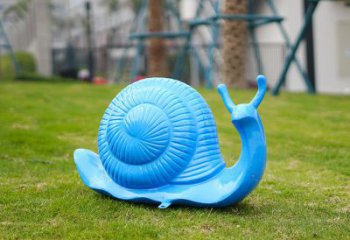 曲水彩繪蝸牛雕塑廠家，園林動物小品，玻璃鋼蝸牛雕塑生產(chǎn)