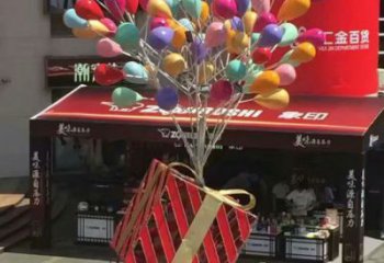 南岸氣球樹雕塑承接，美陳雕塑，玻璃鋼氣球樹雕塑制造