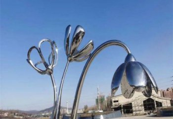 雙橋百合花雕塑承接，城市裝飾，大型不銹鋼百合花雕塑公司