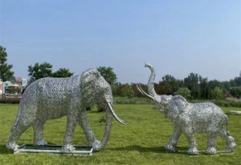大渡口鏤空大象雕塑制造商，動物擺件，透雕大象雕塑定制