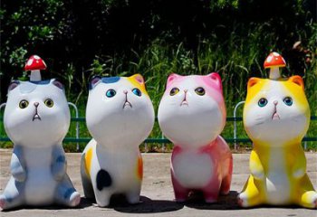 黔江房地產(chǎn)貓咪雕塑，仿古動漫雕塑，公園動物制造