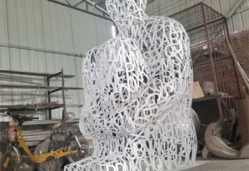 萬州大型鏤空人物雕塑常用，戶外擺放，鐵藝字母人物雕塑展示