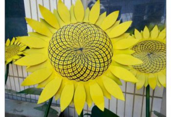 雙橋抽象花籃雕塑展品，小區(qū)雕塑，葵花花籃雕塑工程制作精選